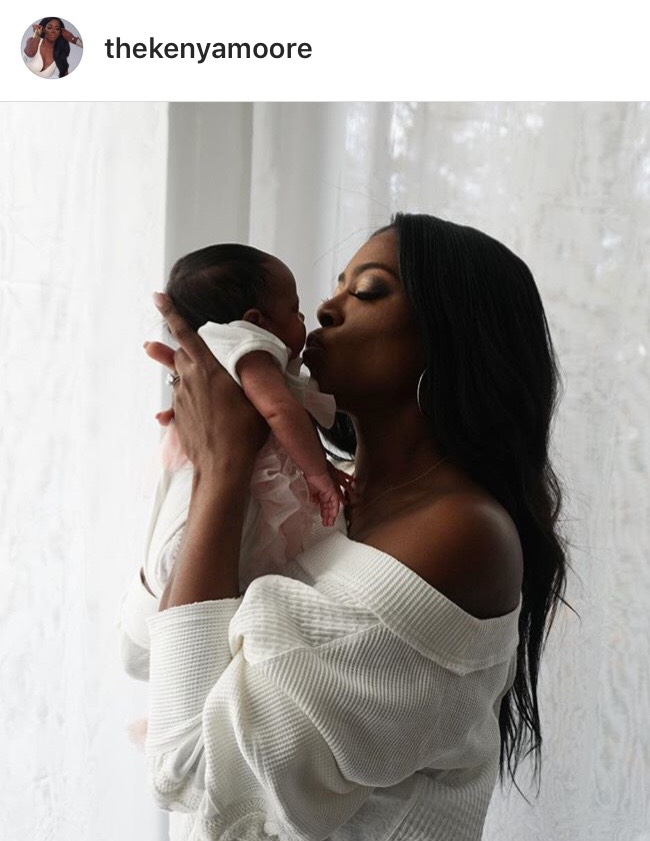 Celebrity Kenya Moore with Daughter