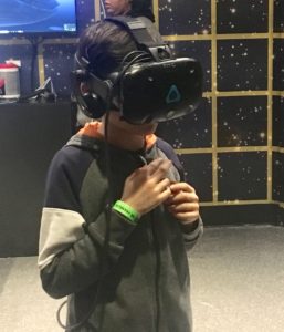 Kid wearing a VR headset