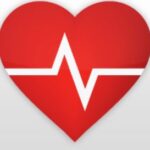 Red heart with a heart rate