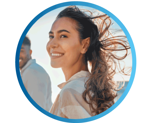 A woman beams with a smile