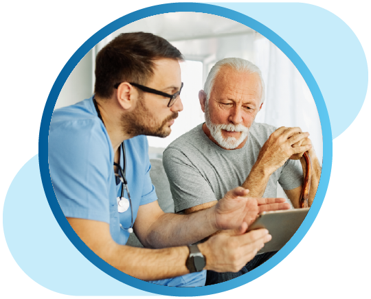 Man working with Doctor