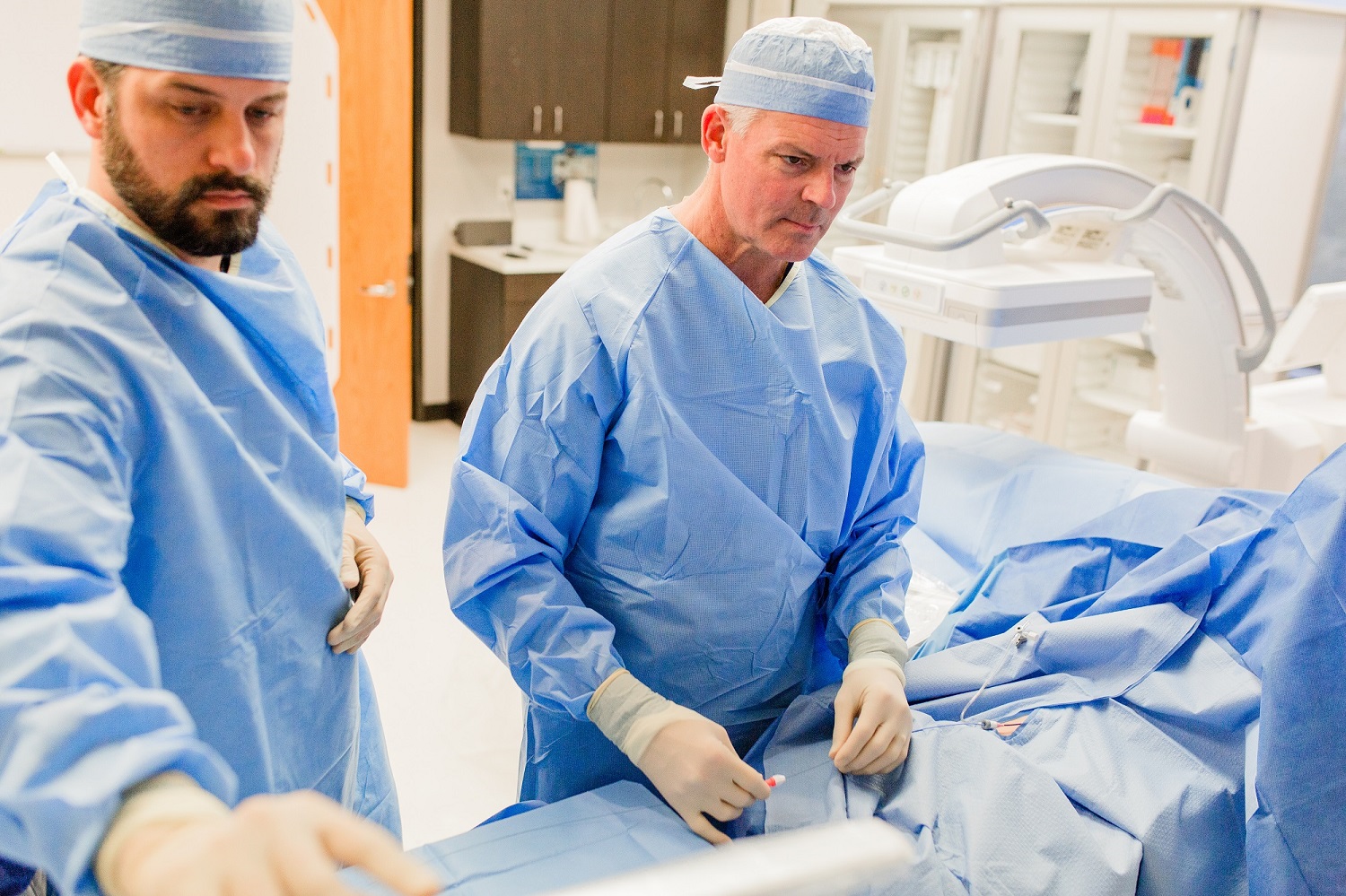 doctors preparing for radiofrequency ablation procedure